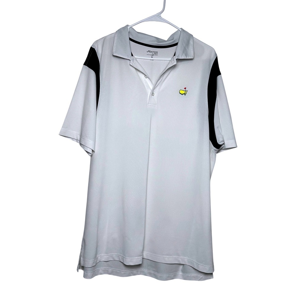 Masters Tech Mens White Black Short Sleeve Golf Polo Performance XL